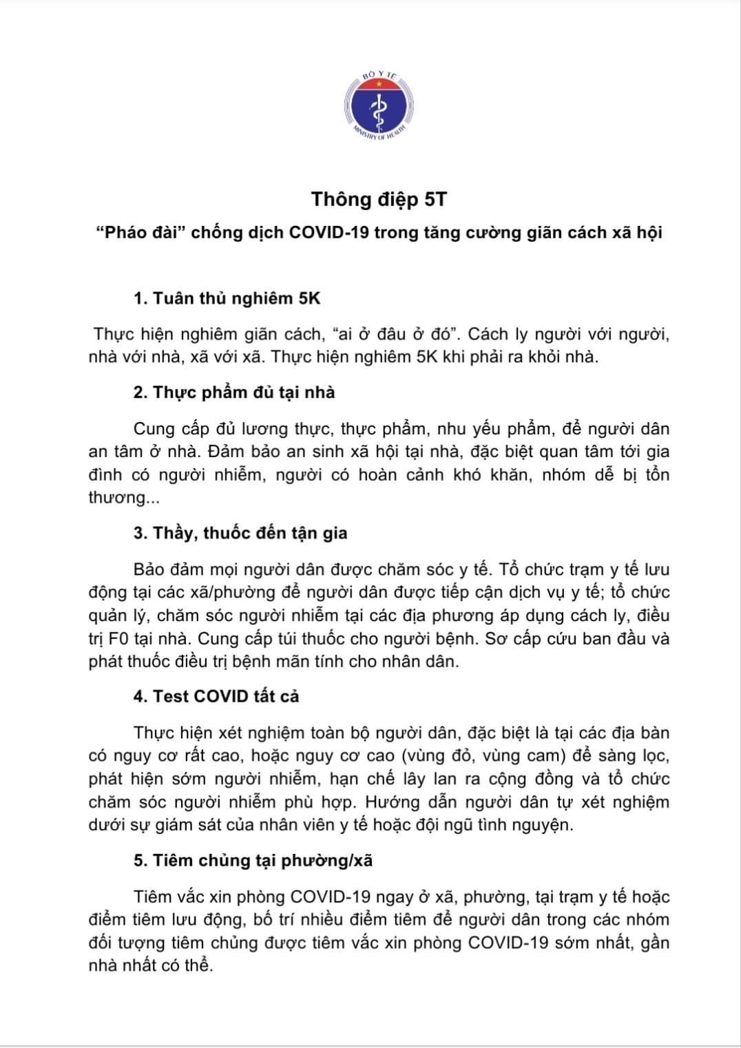 Tuyên truyền Thông điệp 5T - “Pháo đài” chống dịch Covid-19 trong tăng cường giãn cách xã hội